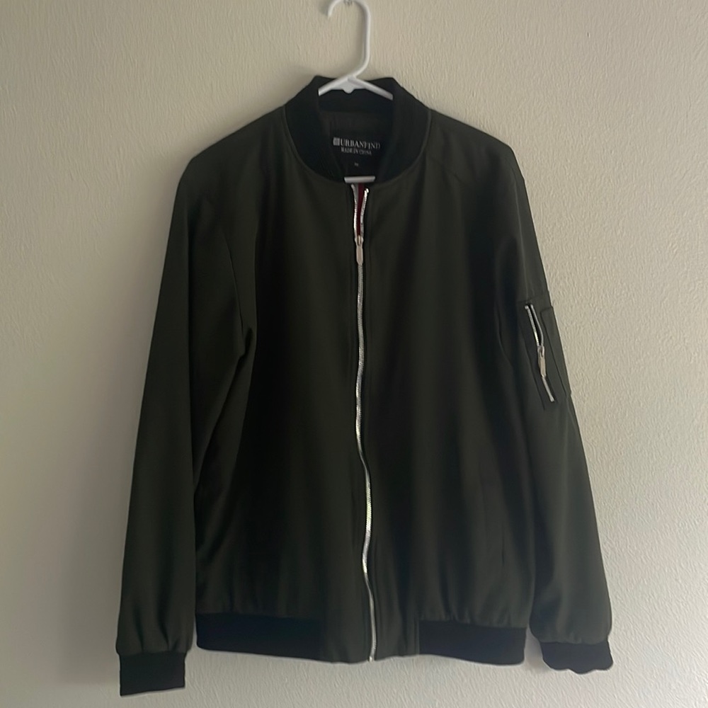 Dark Green Bomber Varsity Jacket